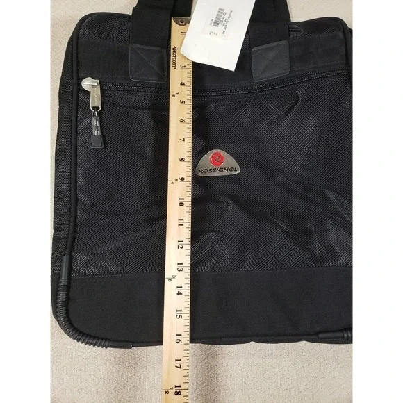 Rossignol Hand Bag Black Mens Double Top Handles Zipper Strap Carry NWT